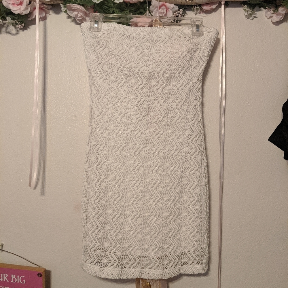 White Crochet Dress